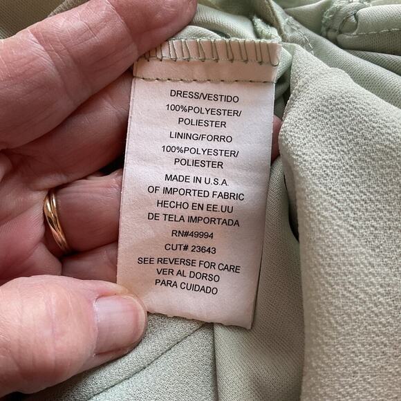 R&M Richards Mint Green Long Formal w/Matching 3/4 Sleeve Jacket Petite 16 - Picture 8 of 10